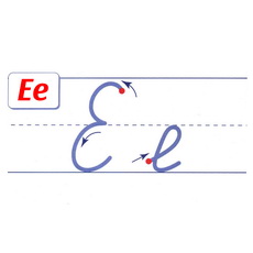 Чистописание буквы Е русского алфавита
