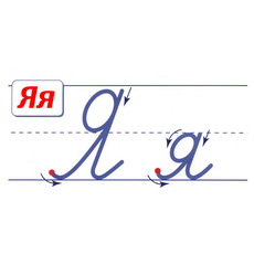 Чистописание буквы Я русского алфавита